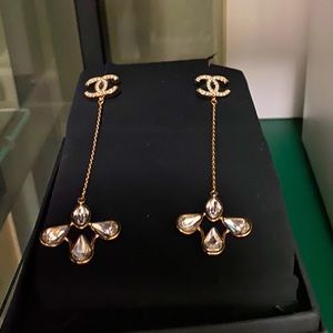 CHANEL - Dangle Crystal Earrings